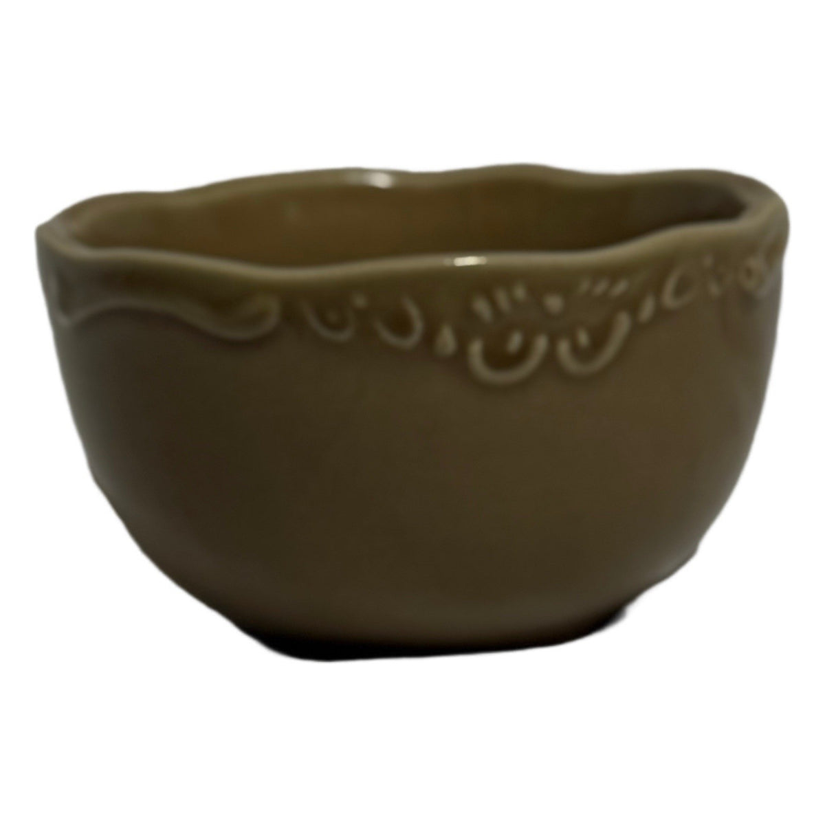 Casa Cristina Taupe Scalloped Bowls Set of 7 – 4.5”W x 3.5”H Stoneware Rustic