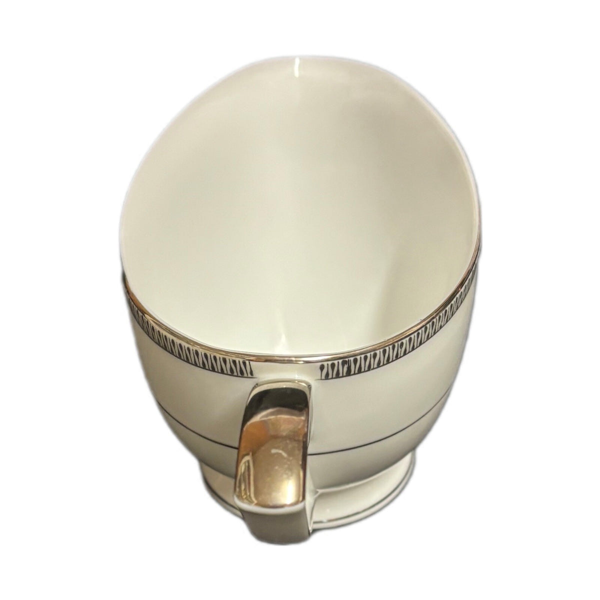 Mikasa BARCLAY Creamer Fine China Jyoto Japan 8248 White Milk Dish Silver Trim