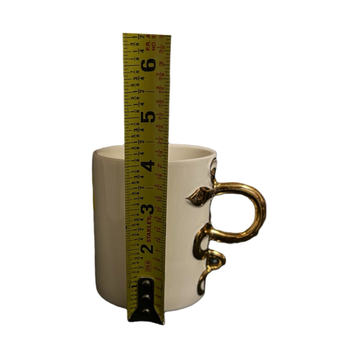 The Medicine Mug White Ceramic Coffee Tea Gold Handle Design Nurse Cup