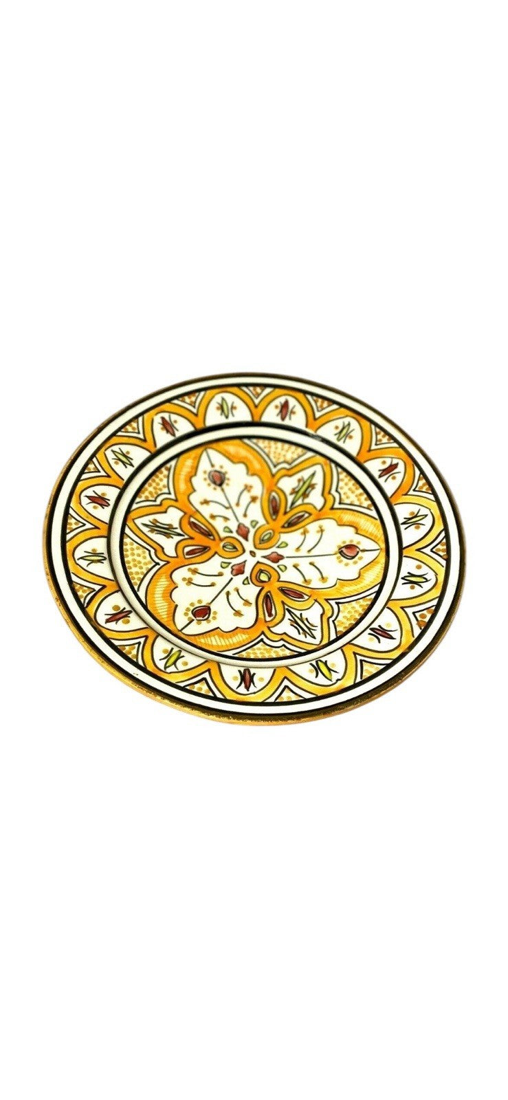 Moroccan Terracotta Pasta Bowl 10 1/4” Hand Painted Safi Pottery Orange