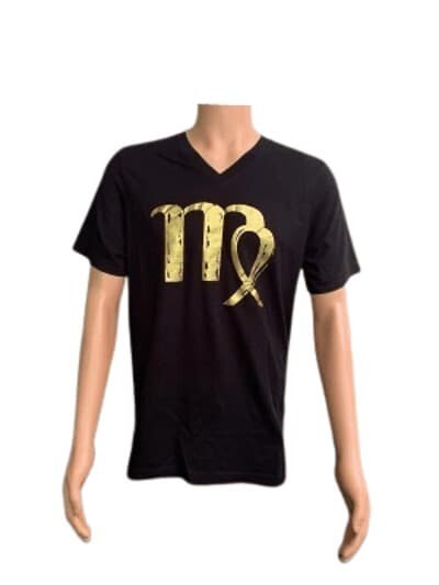 T-SHIRT Zodiac Virgo Black and Golden Size MD. Men
