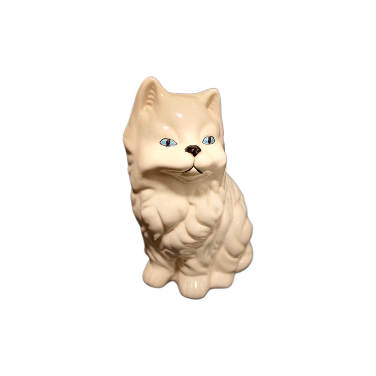 Vintage Persian Cats Long Hair Blue Eyes Set of 2 White Ceramic Figurines