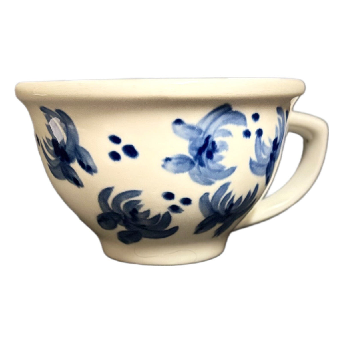 Hand Painted Collection 2-Mugs Tabletops Unlimited Blue Floral Coffee Tea Cups