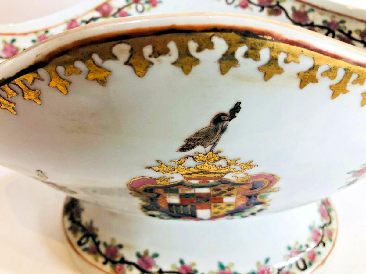 Rare Vintage Chinese Pedestal Bowl Yong Sheng "Eternal Victory" Cai Ci Chang 