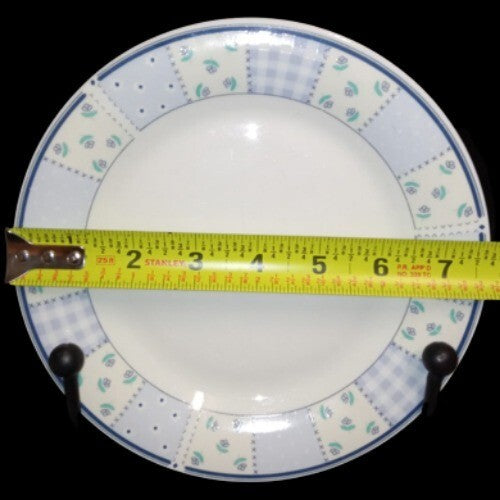 Gibson HOME VALLEY 2-Salad Plates 7 5/8” D Lilac Squares Flowers Dessert Dish