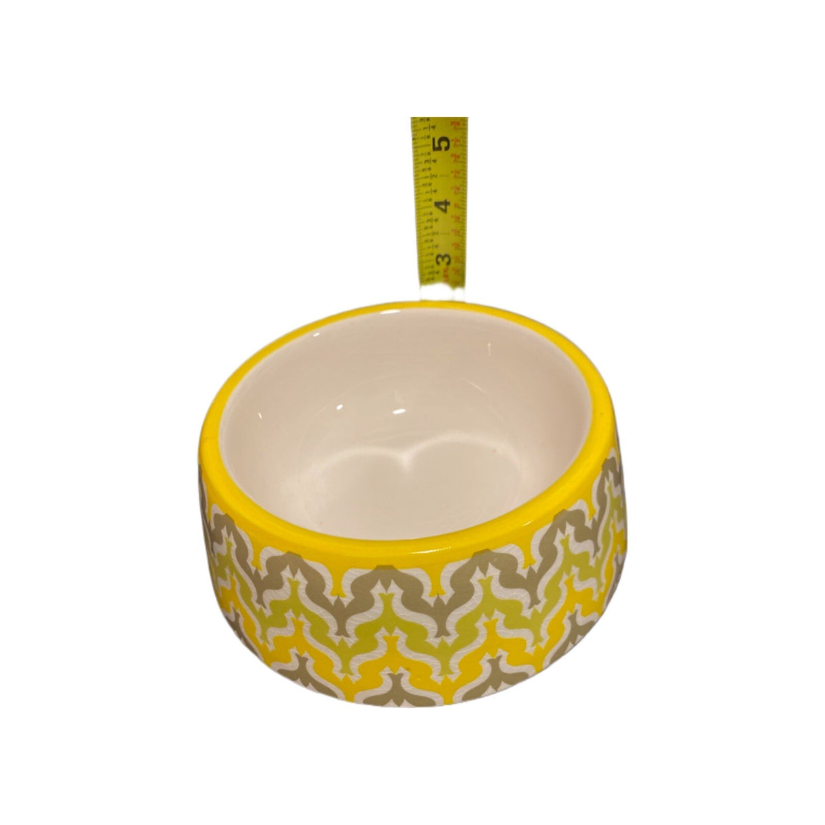 Dog Cat Food Bowl AIMEE WILDER Ceramic Anthropologie Pet Water Dish Bird Yellow