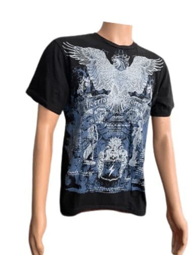 T-Shirt No Boundaries Nobo Men T-Shirt Black Crew Neck MD. Top Cotton