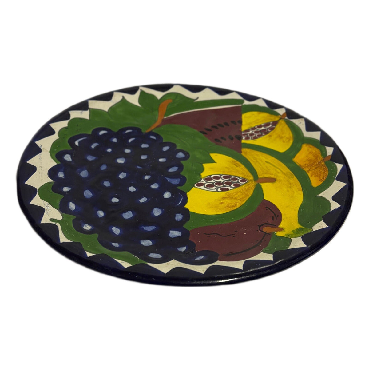 Vintage TALAVERA Plate Hand Painted Mexico Pottery Lead Free Wall Art 11.5 ”D