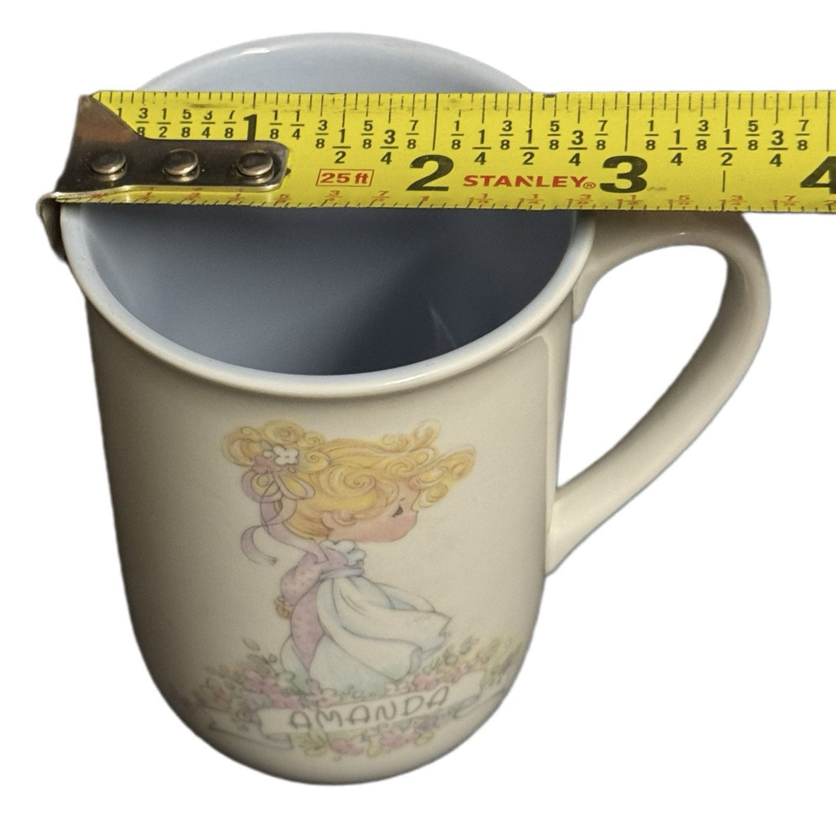 Precious Moments Amanda Mug 1990 Enesco Porcelain Coffee Cup Personalized Name