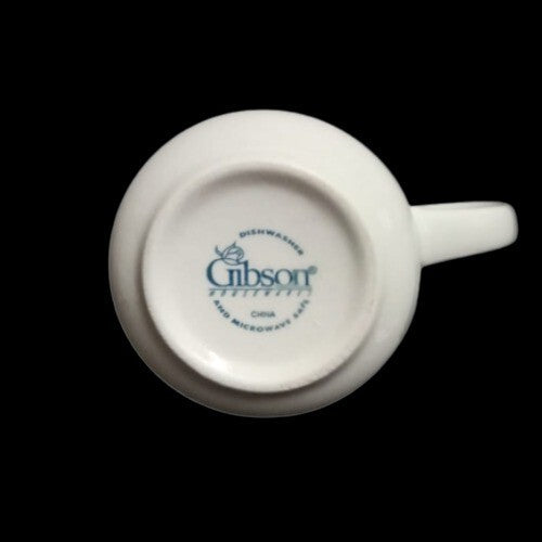 Gibson IMPERIAL BRAID Coffee Cup and Saucer 8oz  Embossed White Rope Dots