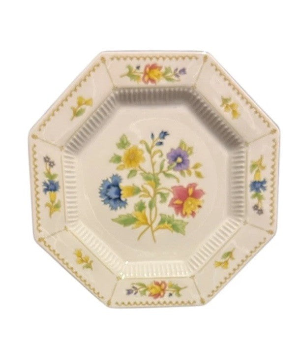 Nikko Classic Collection Magenta Octagonal Floral Salad Plates Set of 4 Japan