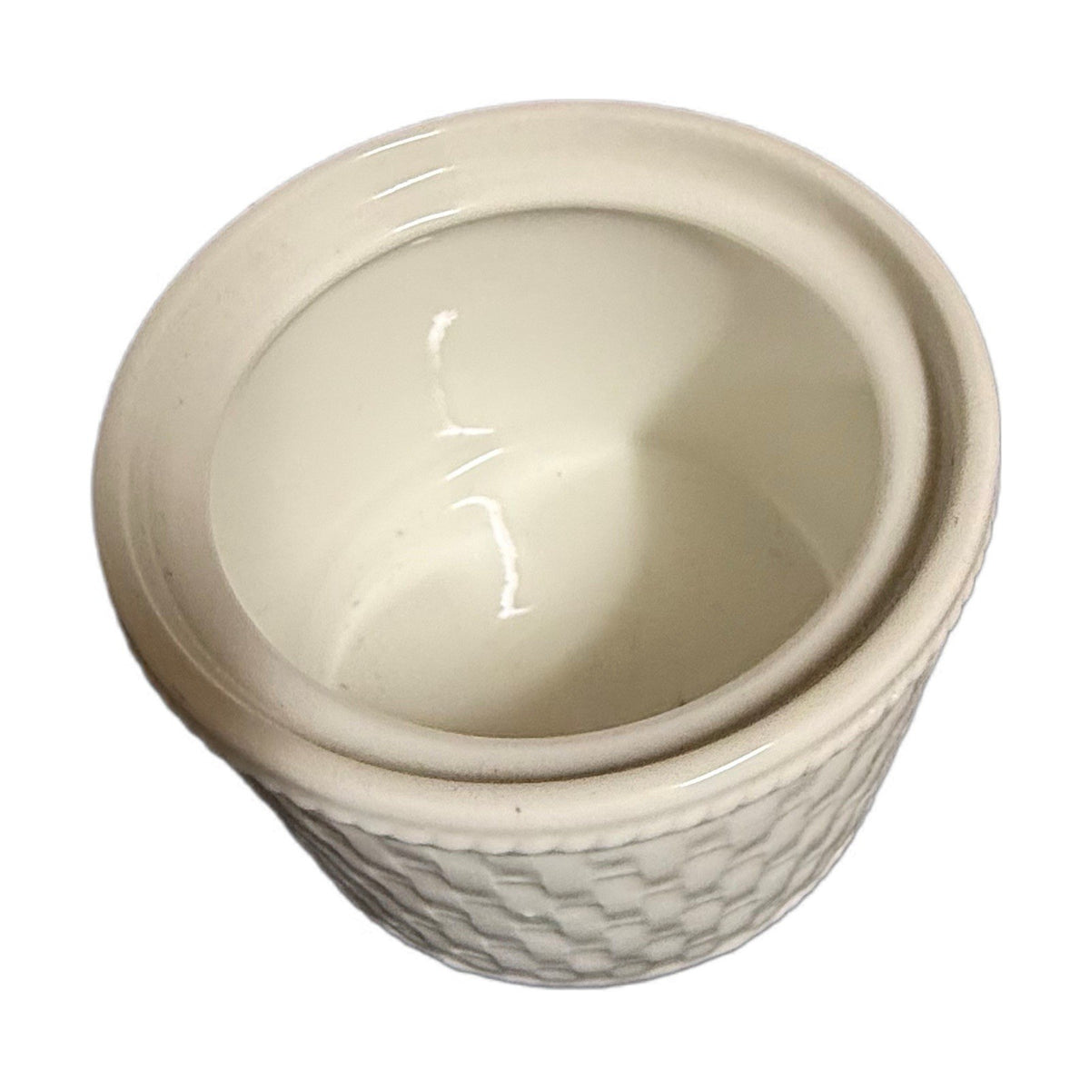 Oneida Wicker Cream & Sugar Bowl With Lid Stoneware