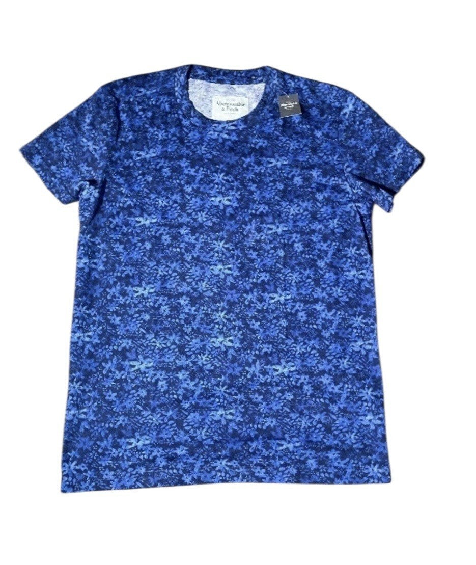 T-Shirt Abercrombie and Fitch Blue Man SM. Crew Neck Floral Top