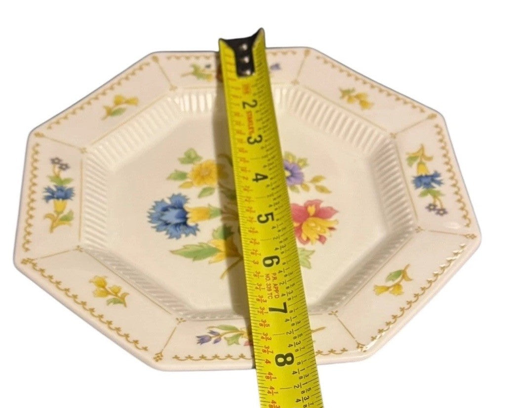 Nikko Classic Collection Magenta Octagonal Floral Salad Plates Set of 4 Japan