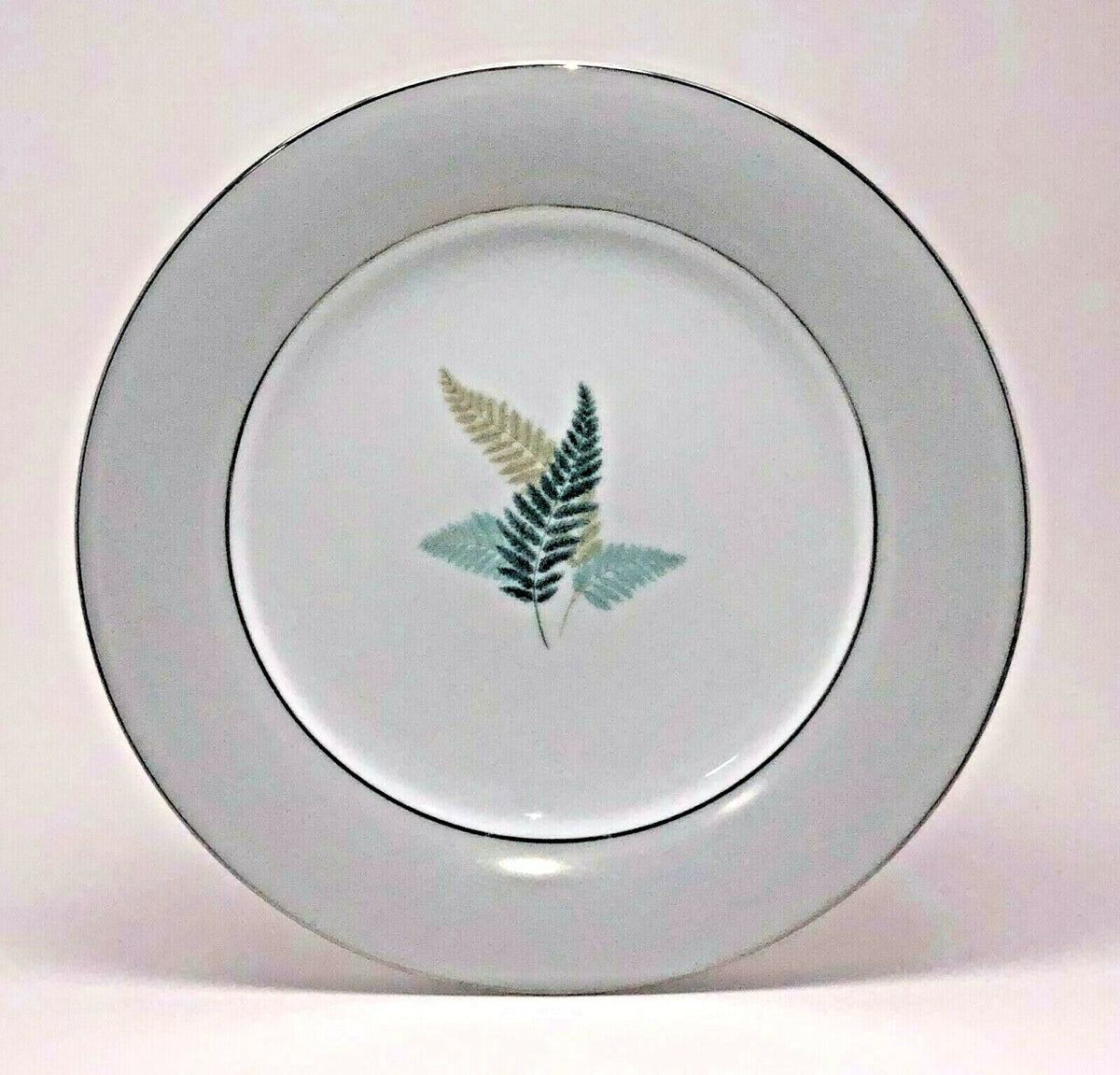 Vintage China Noritake "FERNWOOD" Japan Dinnerware Collection 5444 Platinum Band