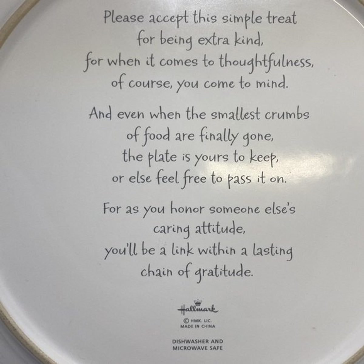 Vintage Hallmark Cherries Cake Plate Platter Thankful Grateful 12'D