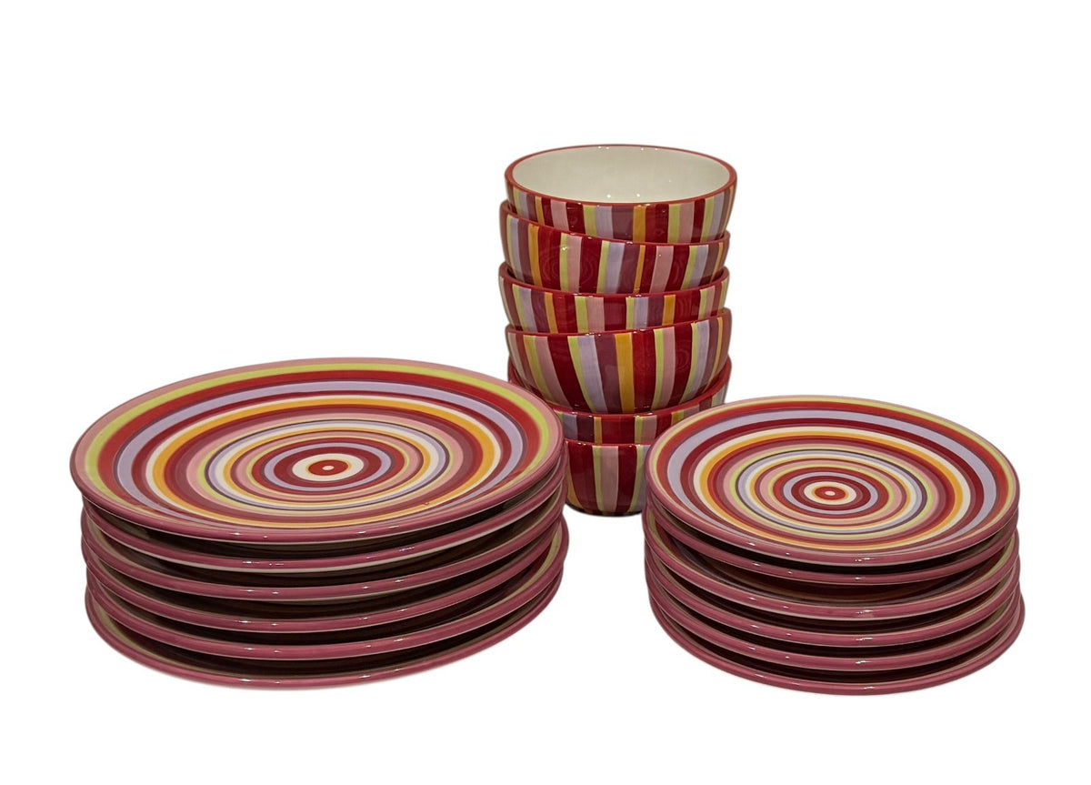 Home Target Rainbow 6 Dinner Plates 6 Salad Plates 6 Soup/Cereal Bowls-18 Piece