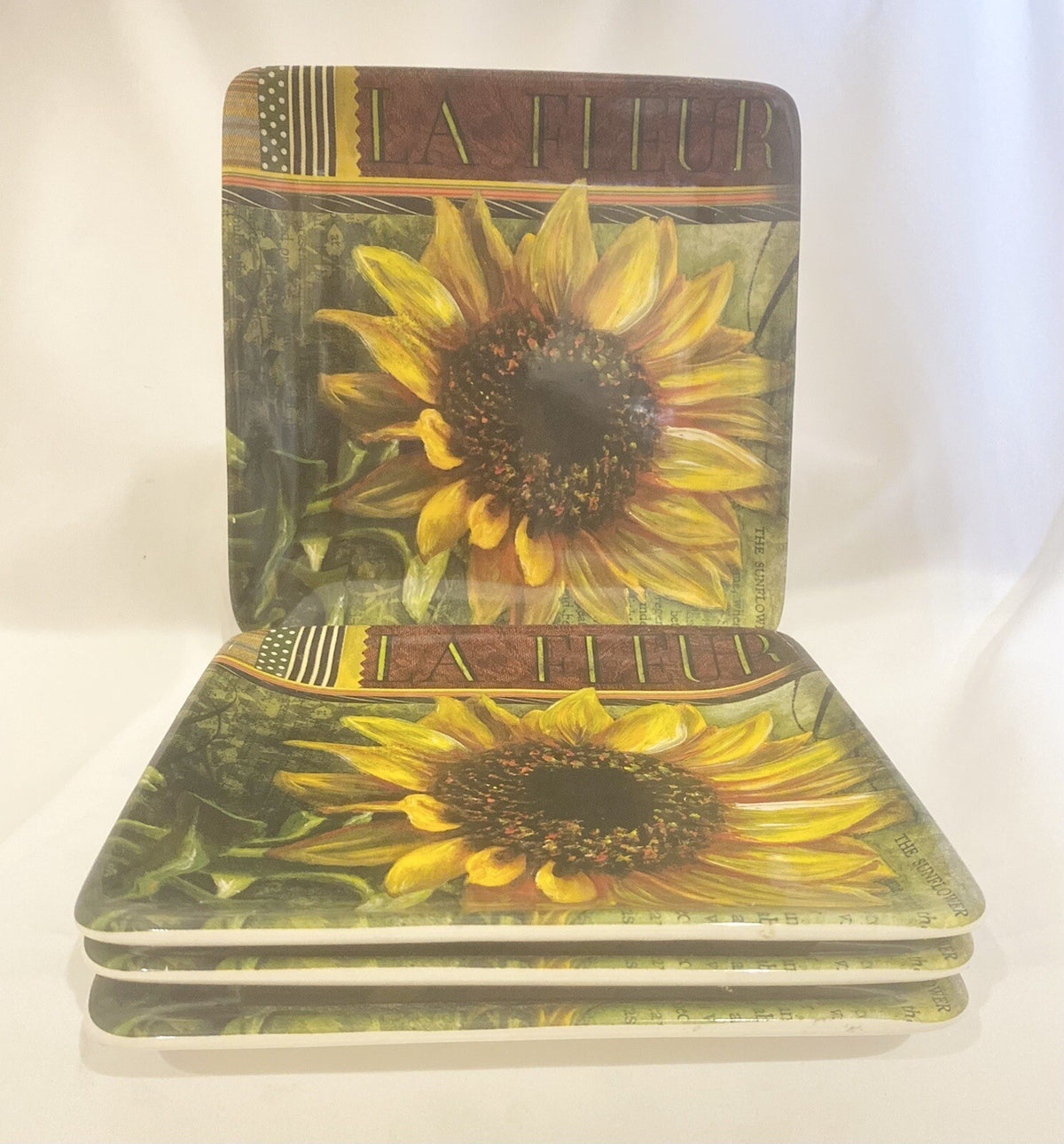 Certified Intl. LORI SIEBERT Vintage Sunflower La Fleur Dinnerware Collection