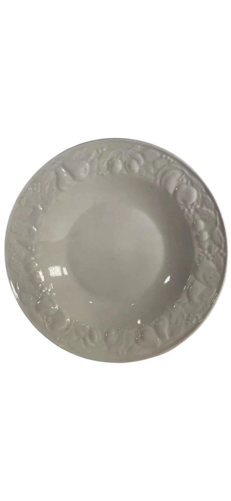 Fruit de Blanc Tabletops Unlimited  4-Coupe Soup Bowls Set Embossed Fruit (1995)