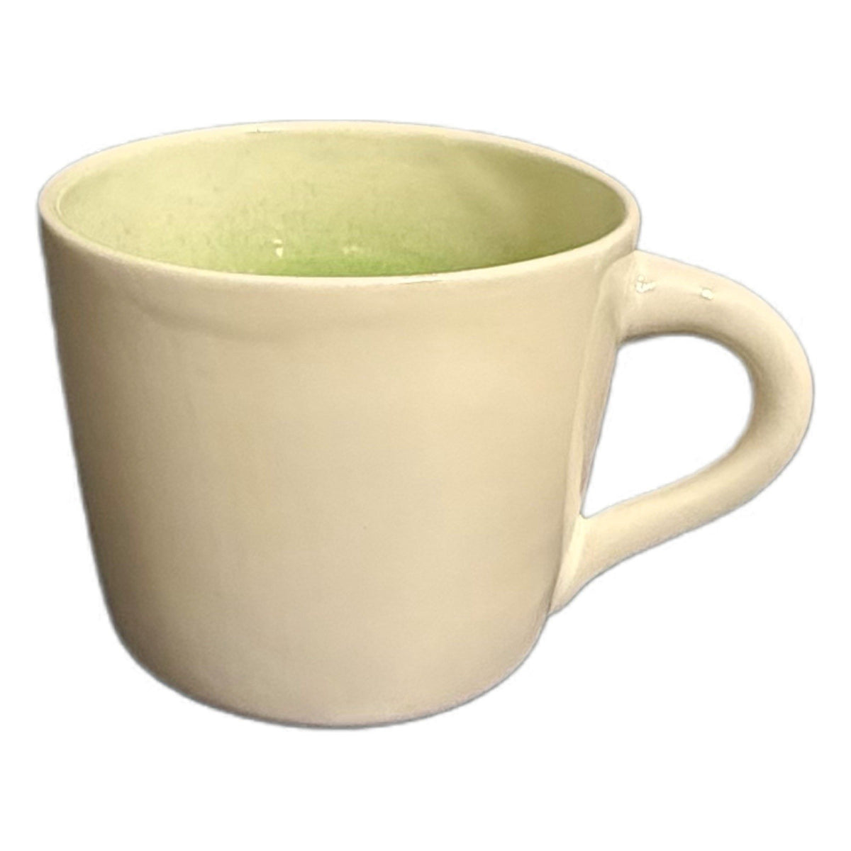 Handmade Studio Pottery Easter Bunny Mug Hidden Surprise Inside Green Ceramic