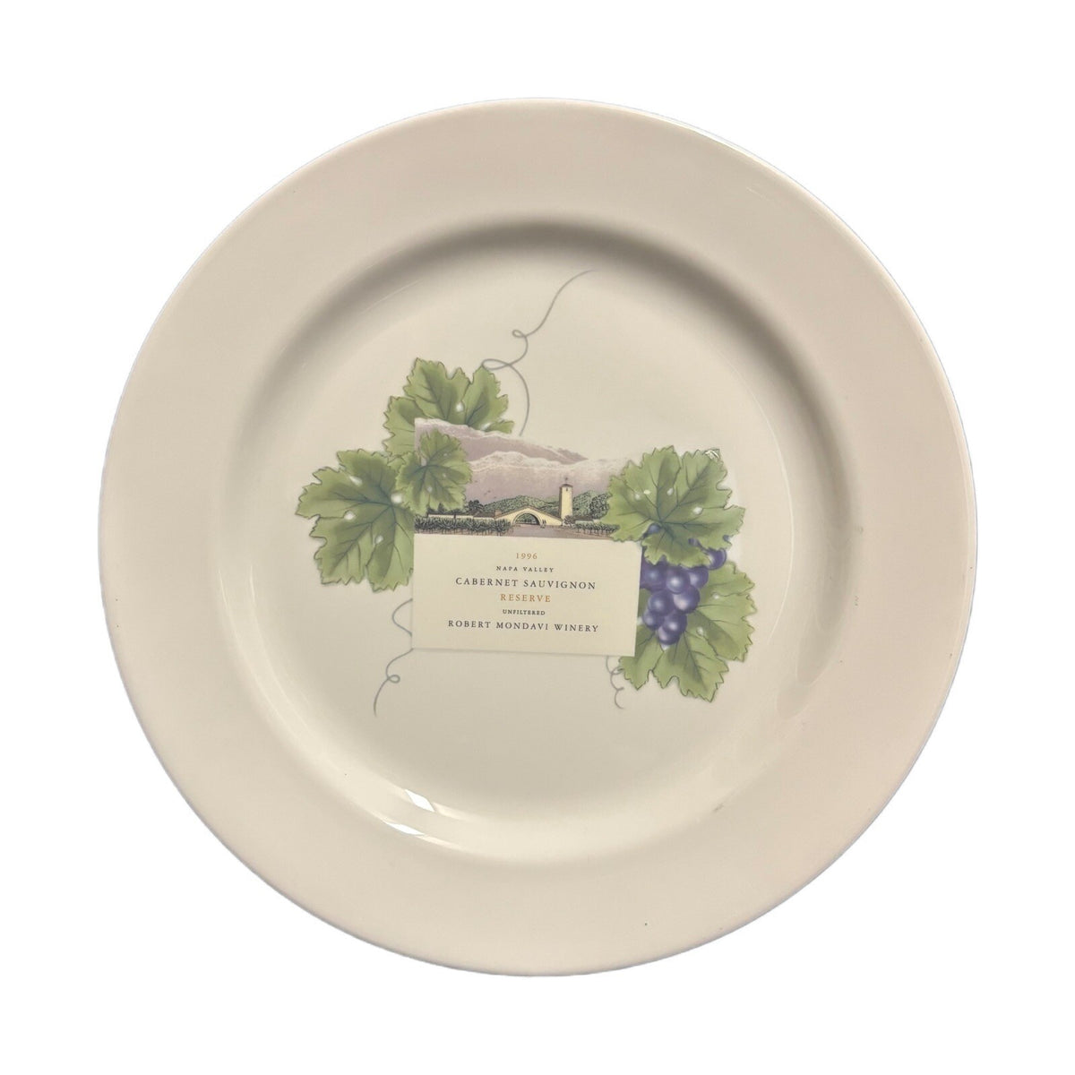 WEDGWOOD 4-Dinner Plates GRAND GOURMET Bone China England Wine Accent Plate 10"D