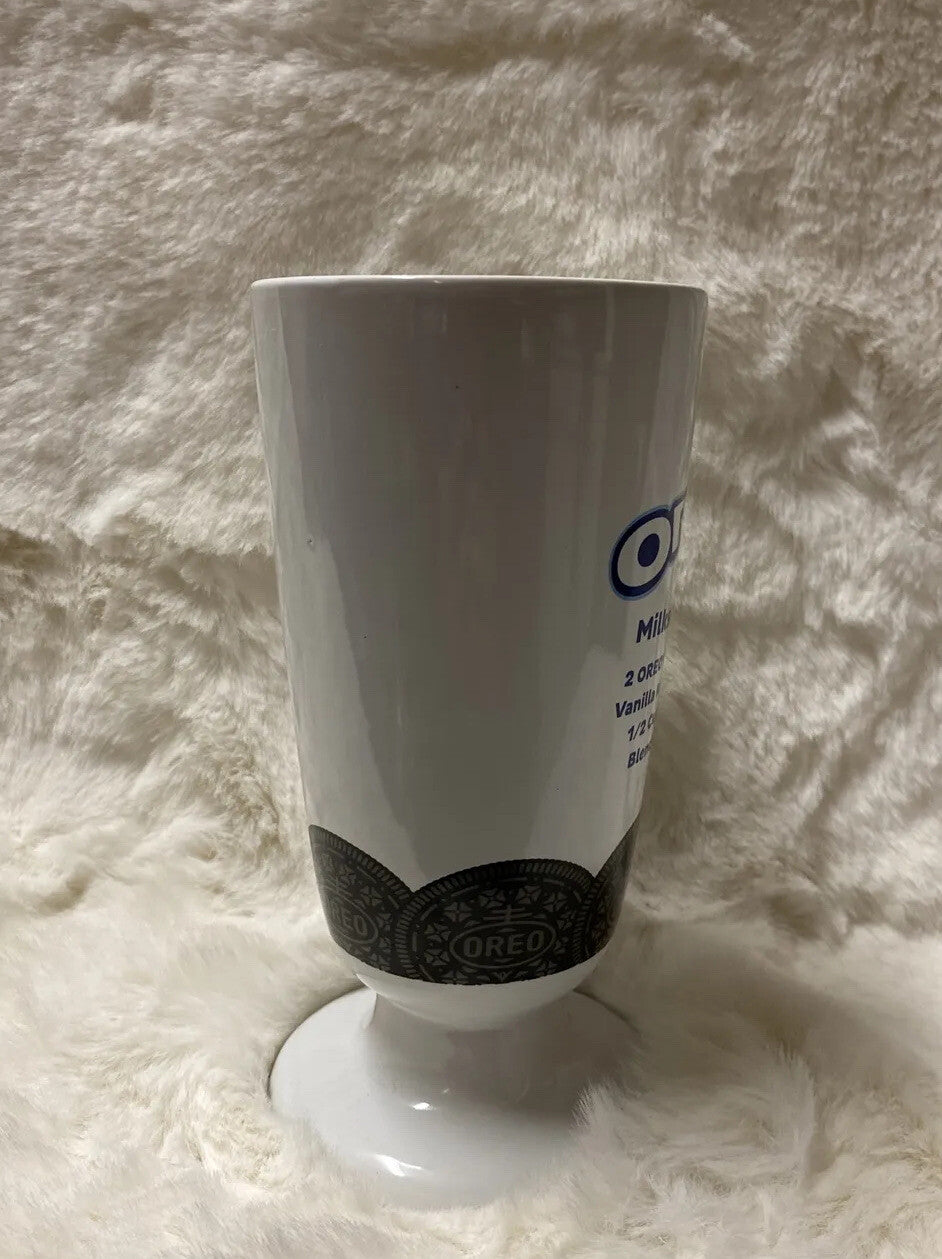 Oreo Cookies Milkshake Embossed Ceramic Pedestal Ice Cream Shake Tall Milk Cup