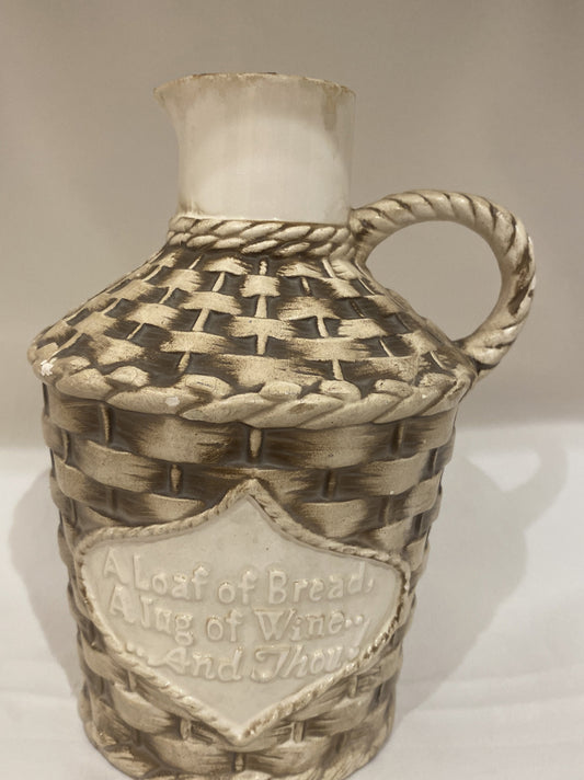 RARE VINTAGE BETTY UTLEY Jar Jug Pitcher A Loaf Of Bread A Jug of Wine And Thou!