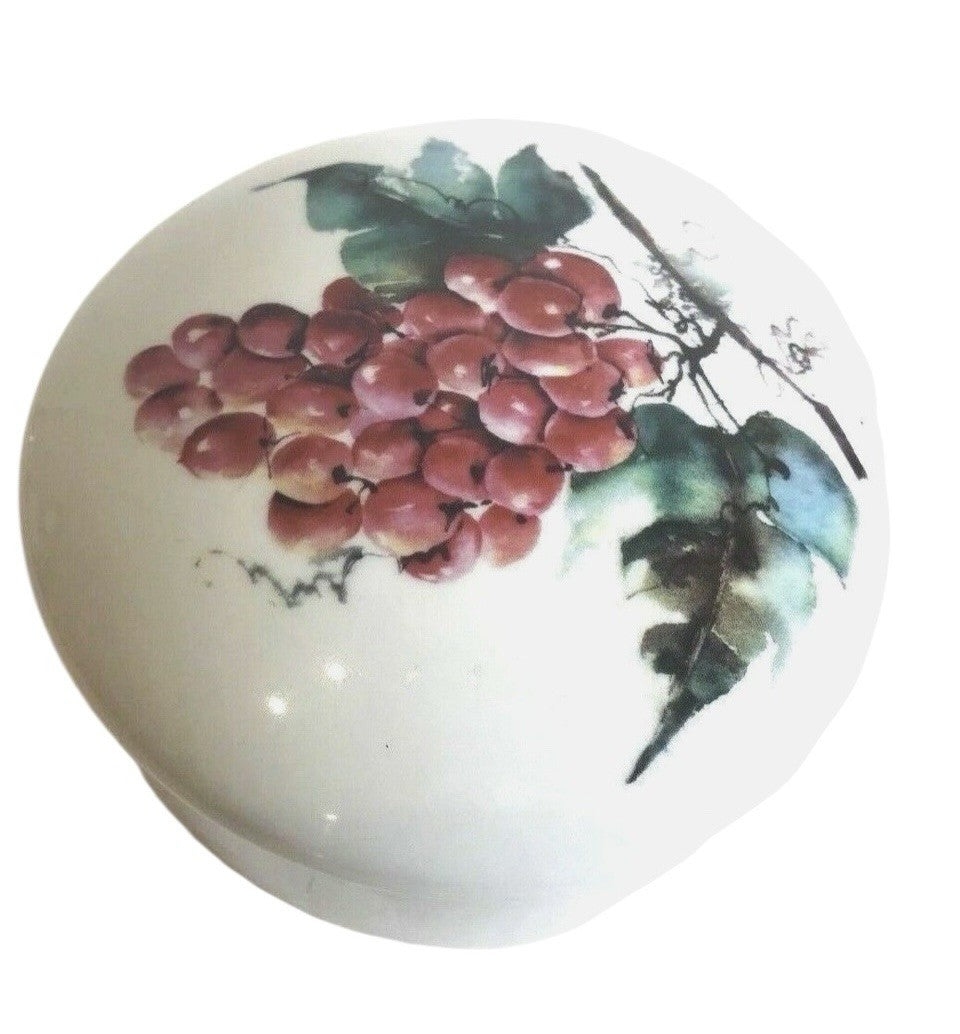 "GOURMET VILLAGE"  Wine Country Ceramic Brie Baker Cheese Dish with Lid 5" D