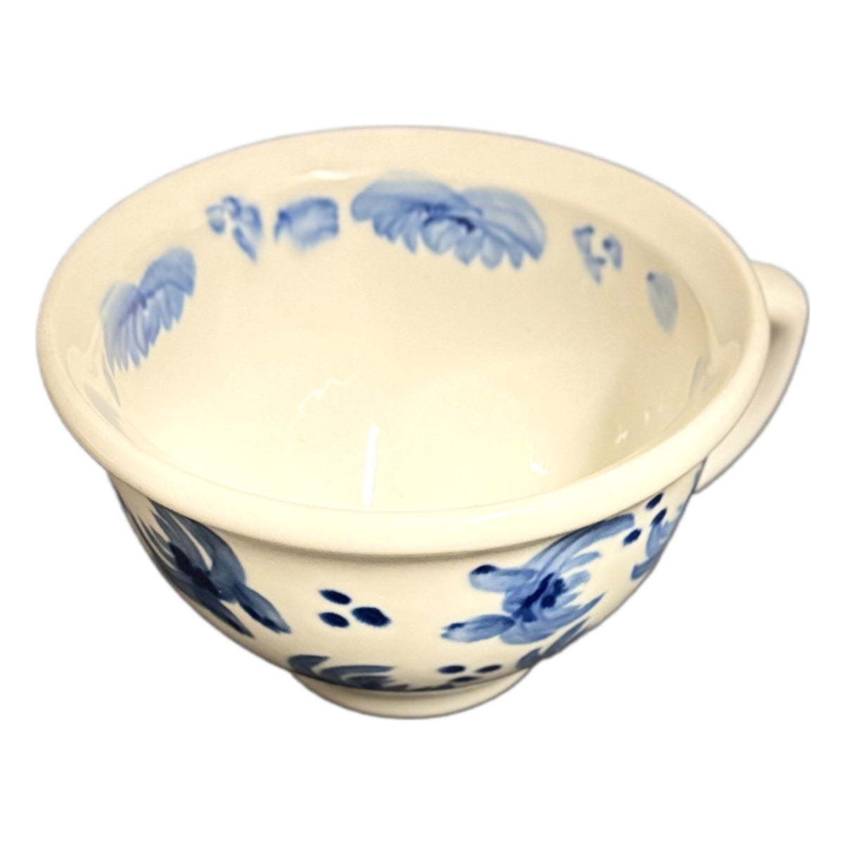 Hand Painted Collection 2-Mugs Tabletops Unlimited Blue Floral Coffee Tea Cups