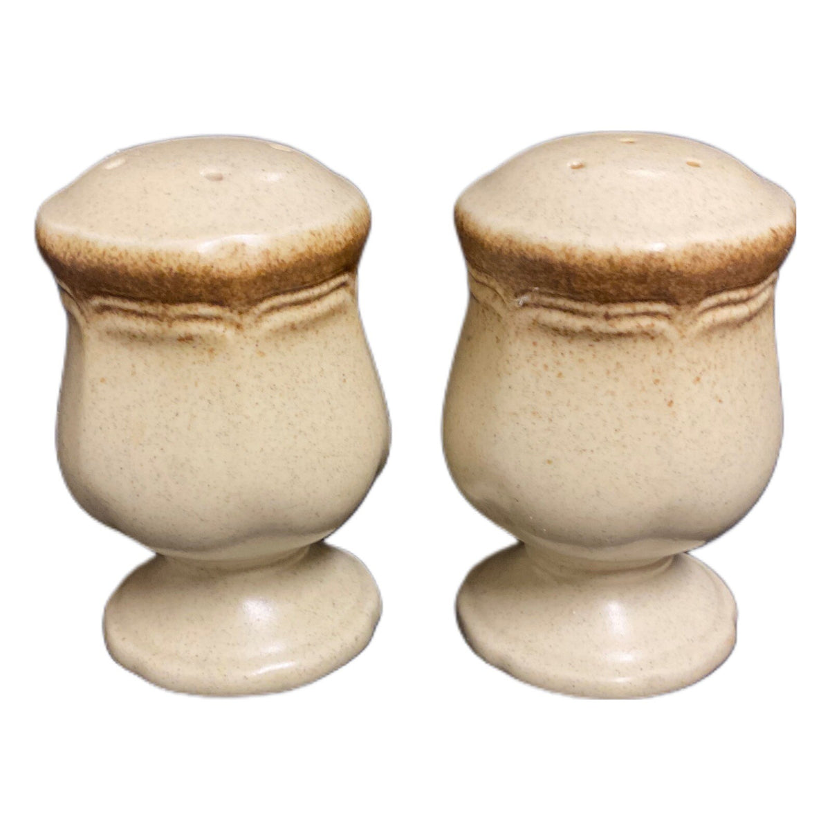Vintage Salt & Pepper Shaker Mikasa WHOLE WHEAT Stoneware Japan Set