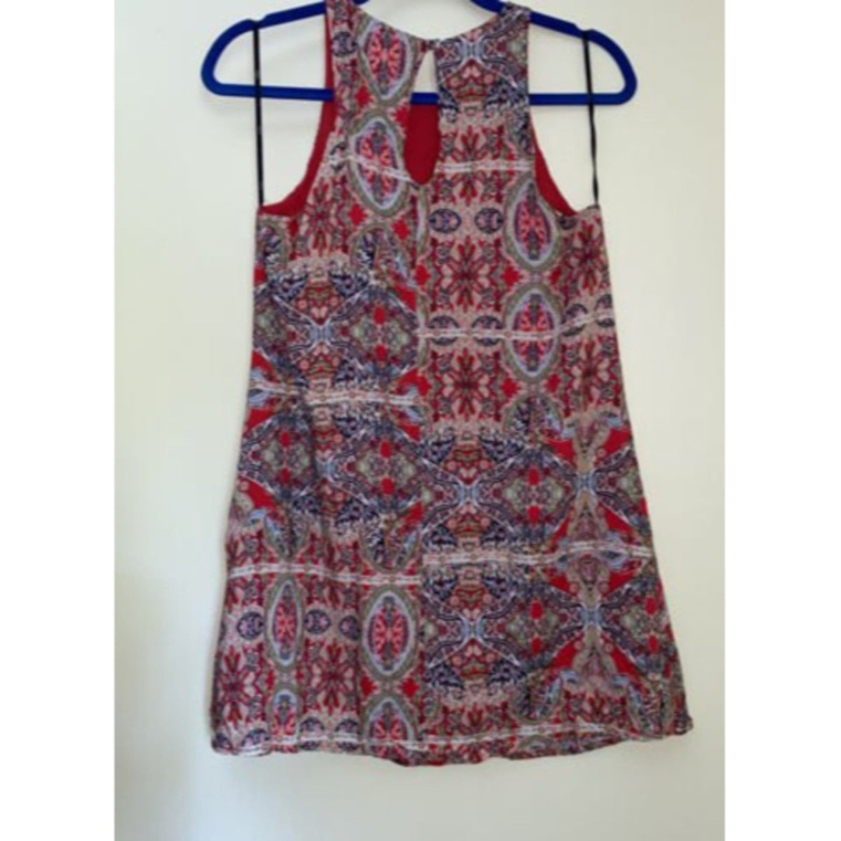 Lulu's Women Tank Top Red Sleeveless Blouse S. Paisley Sleeveless Crew Neck Boho