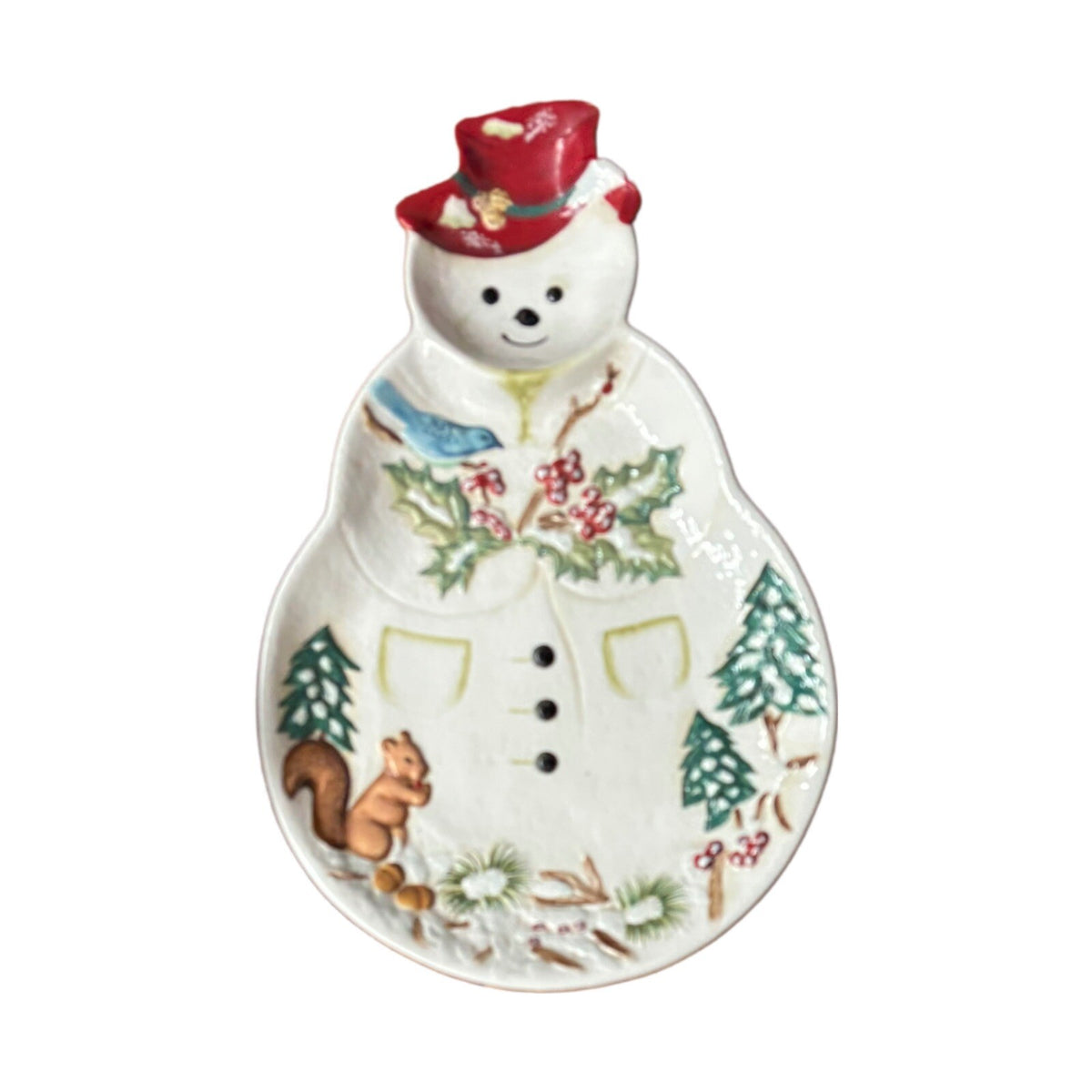 TRACY PORTER Jolly Ol’ Snowy Snowman Platter Chip & Dip Cookies Candies