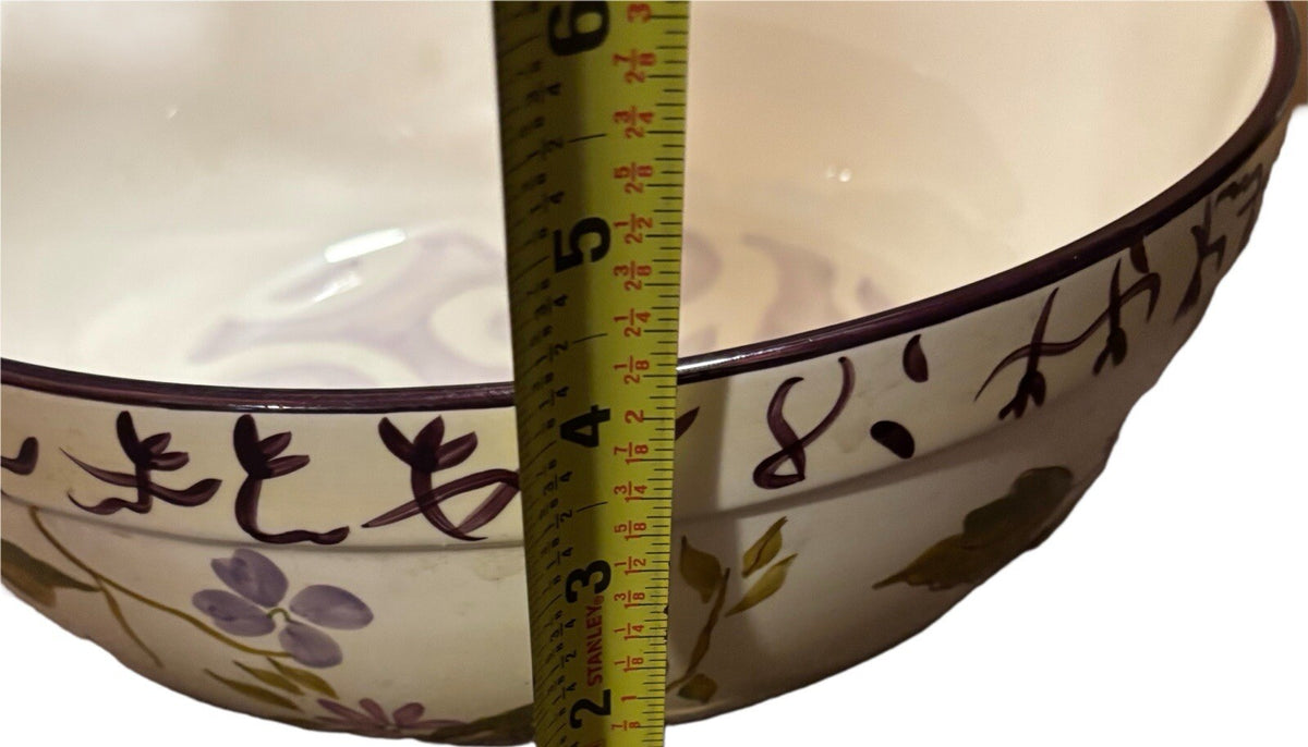 Rare Tracy Porter Serving Bowl SAGE TEA Hand Painted Ceramic Salad Pasta Diah