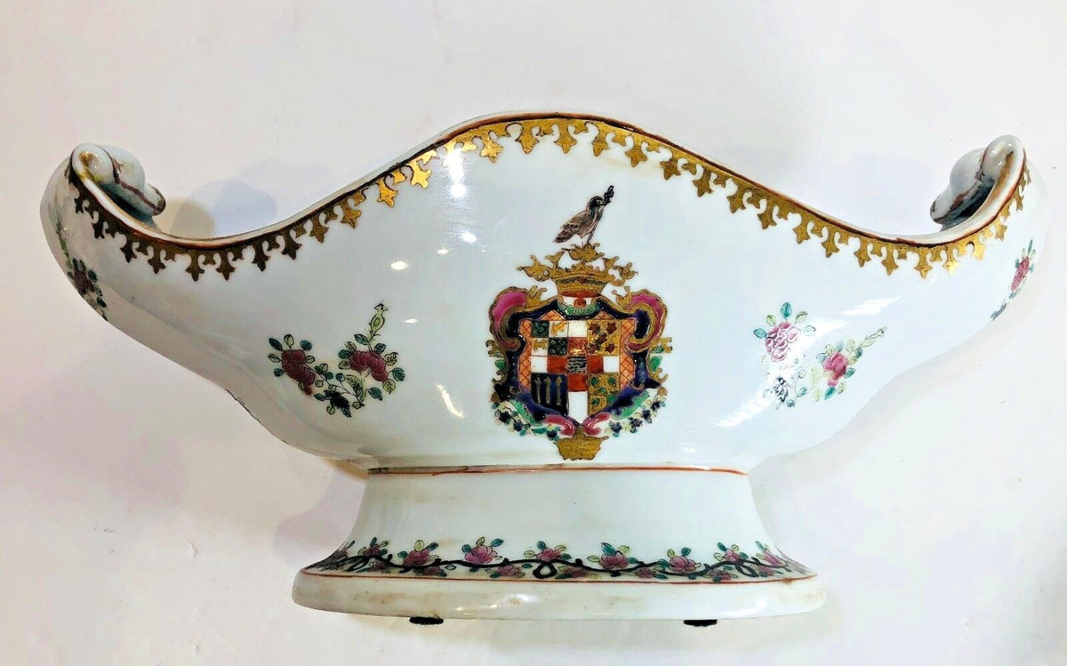 Rare Vintage Chinese Pedestal Bowl Yong Sheng "Eternal Victory" Cai Ci Chang 