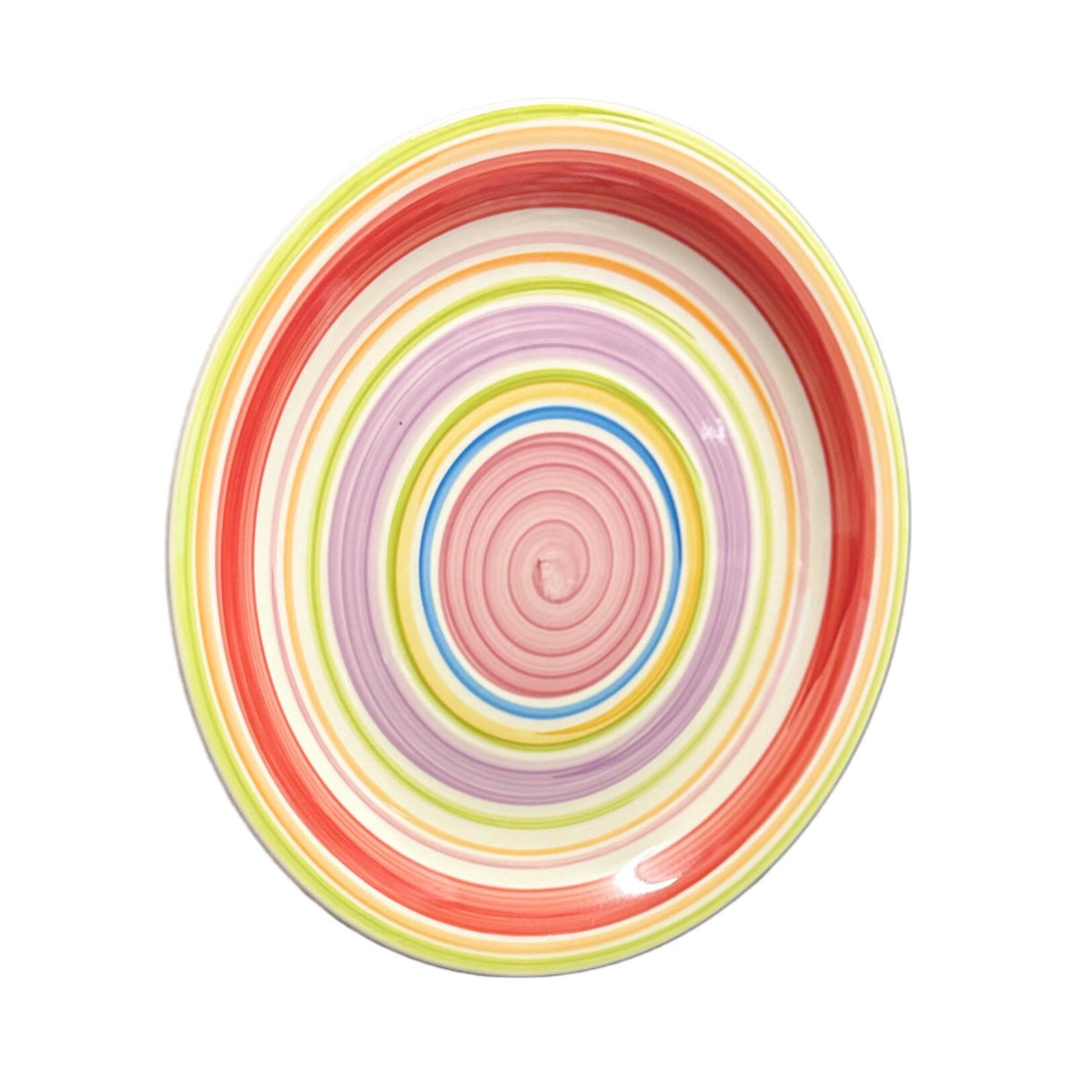 Gibson Designs 4-Dinner Plates ROSITA RAINBOW Ceramic Swirls Dinnerware