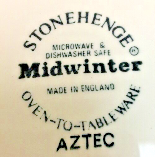 MIDWINTER AZTEC England Stonehenge 2-Dinner Plate 1-Sugar Bowl 1-Creamer