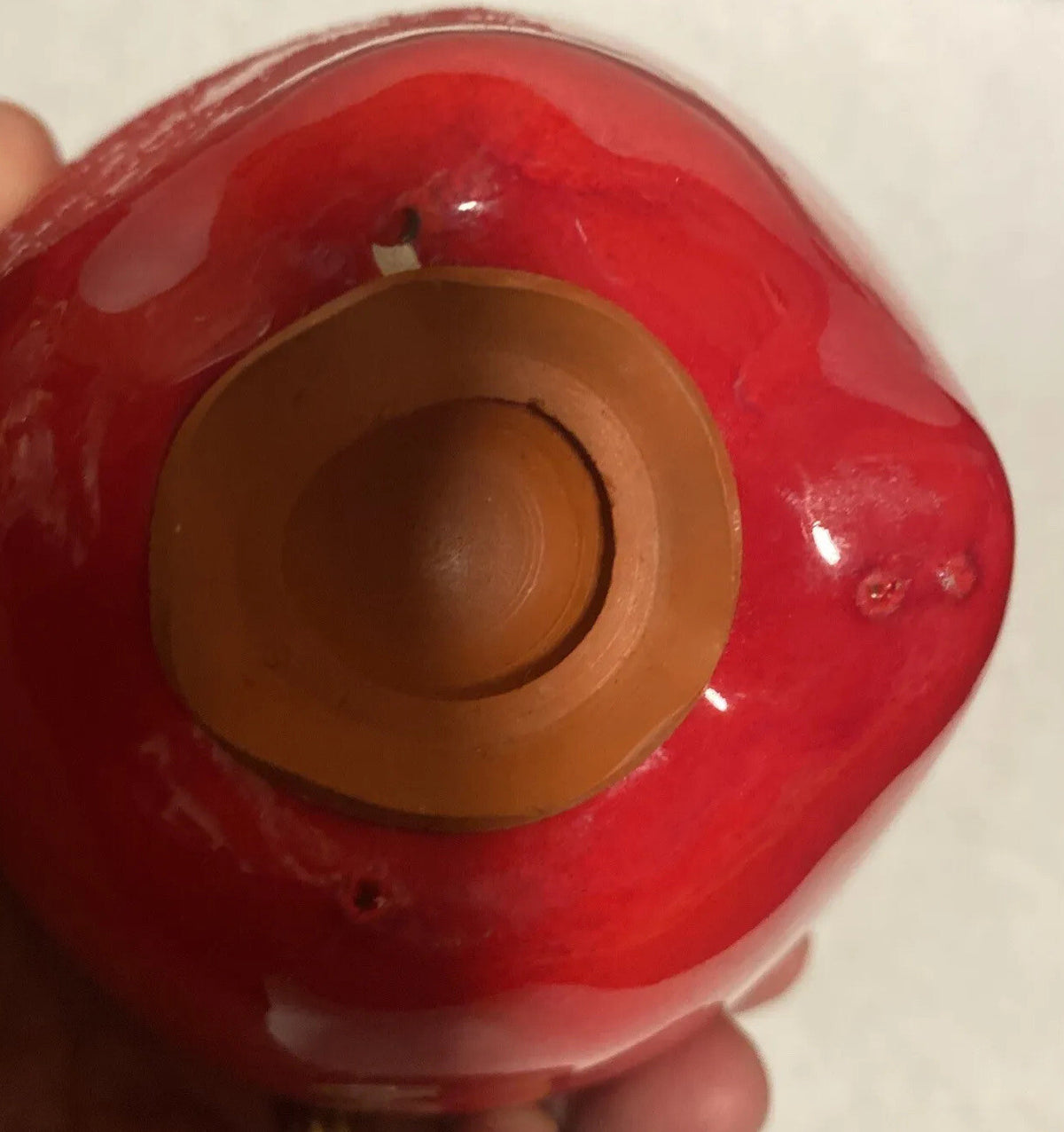 Rare Ceramic Potpourri Scent Aromatic Shaker Decorative Vanity Bath Red Apple