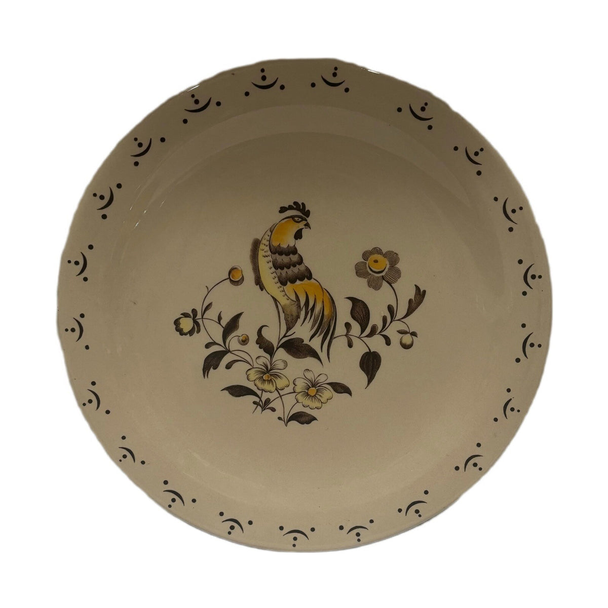 Staffordshire SUN UP ROUND Platter Rooster Johnson Bros Old Granite England