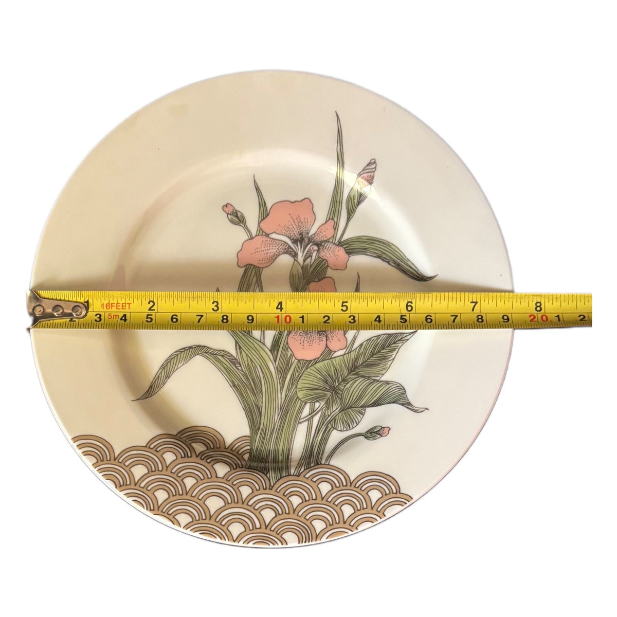 Fitz and Floyd 2-Salad Plates WATER IRIS Porcelain Dessert Appetizer Japan Dish