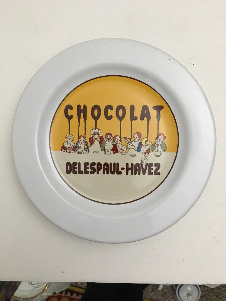 6-Pottery Barn CHOCOLATE Salad Plates Delespaul-Havez Ceramic Dessert Dish