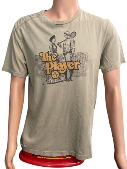 T-Shirt The Player  "XL" Beige Black Gold Mens Cotton Tee Top