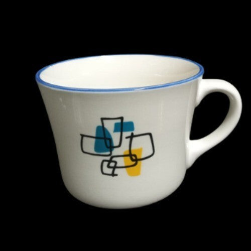 Gibson Housewares Cup 12 Oz, Geometric Abstract Modern Design Coffee Tea Ceramic