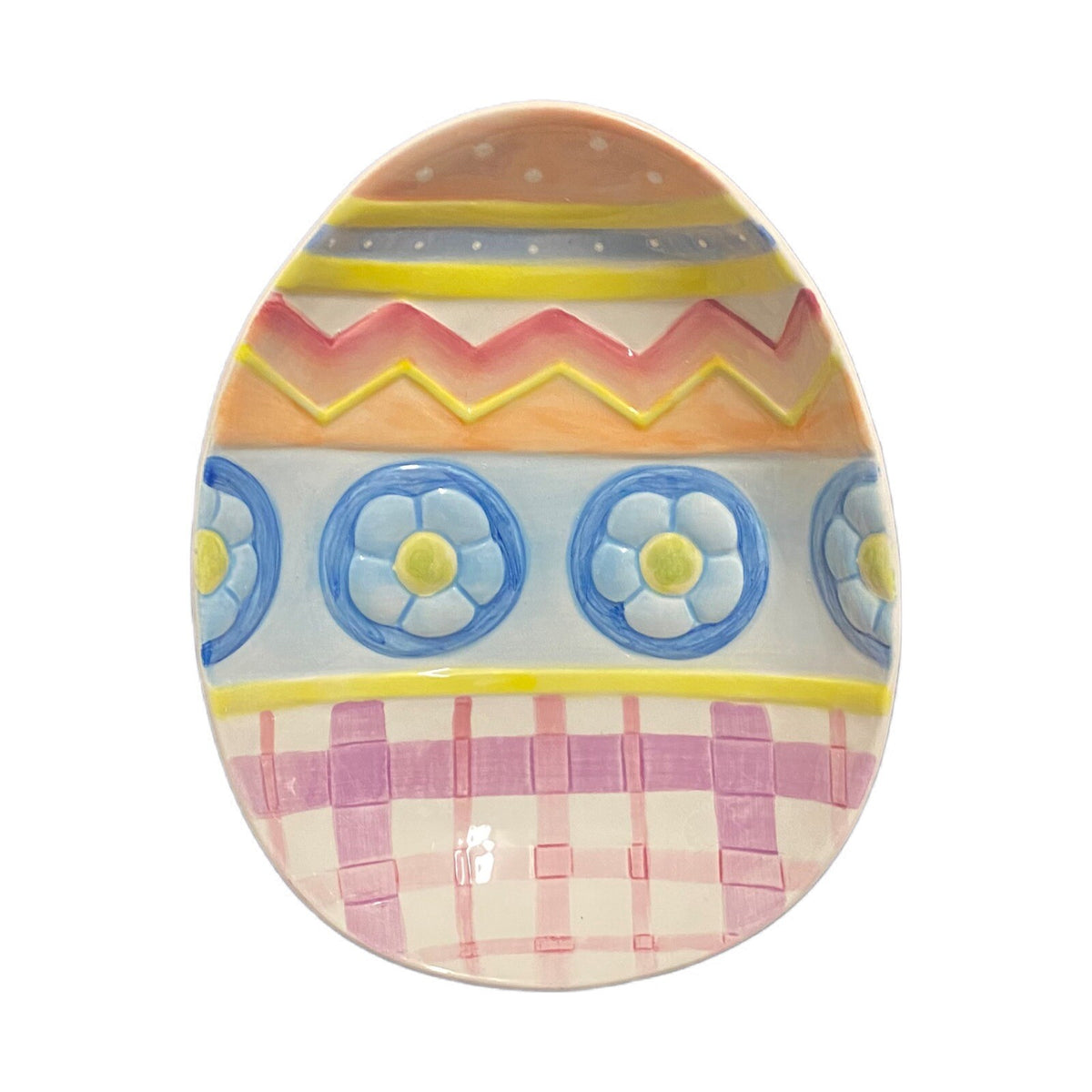 Fitz & Floyd 2-Easter Eggs Bowls ESCAPADES Ceramic Dish 7 1/8" x 5 1/2" W
