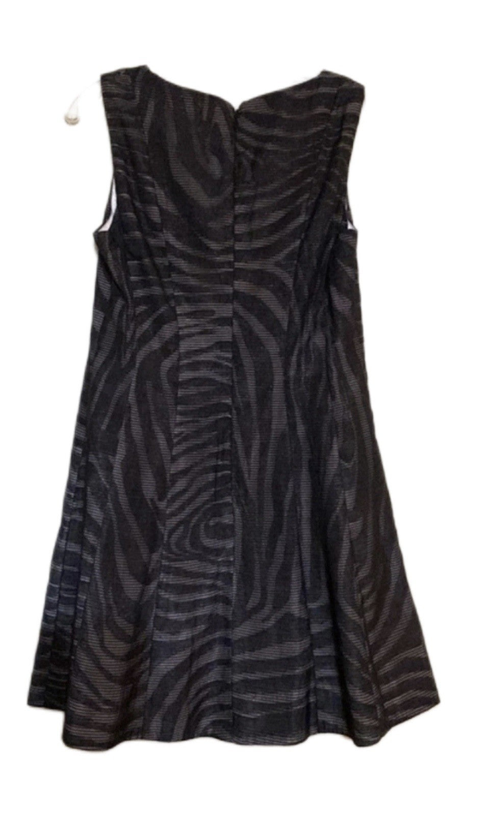 Bebe Sleeveless Fit & Flare Dress Black Gray Animal Print Size 10