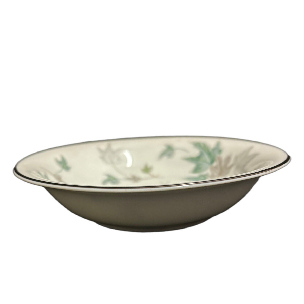 Noritake Greenwood 4-Fruit Bowls Berry Condiment Silver Trim Leaves Japan 5769