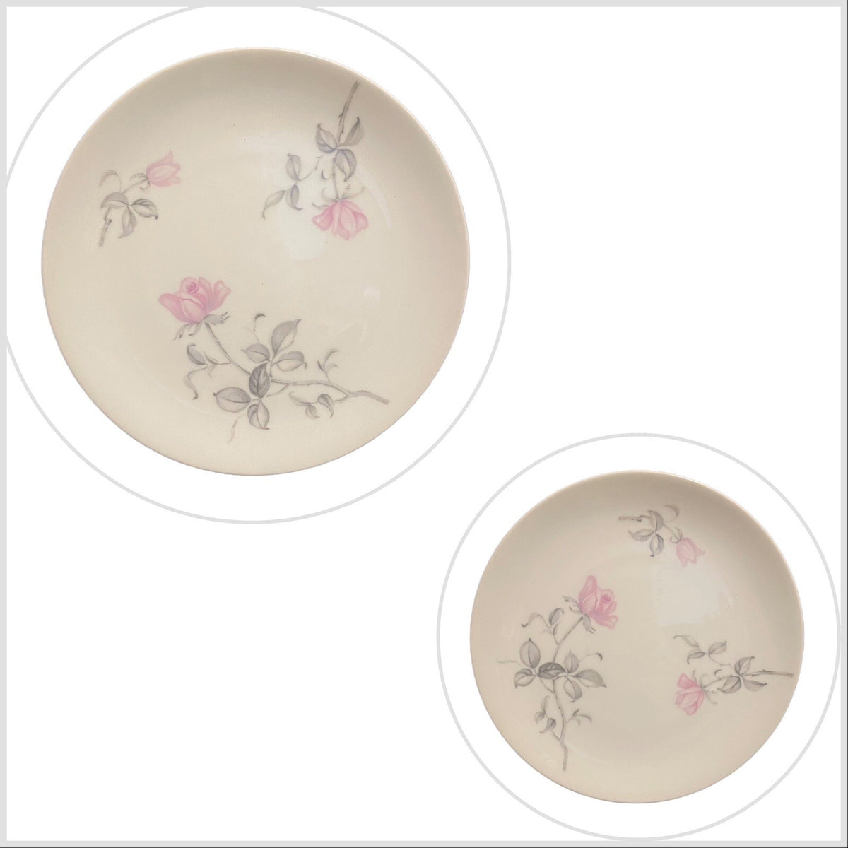 Harmony House SOPHISTICATED LADY 4-Salad Plates Japan Porcelain Pink Roses