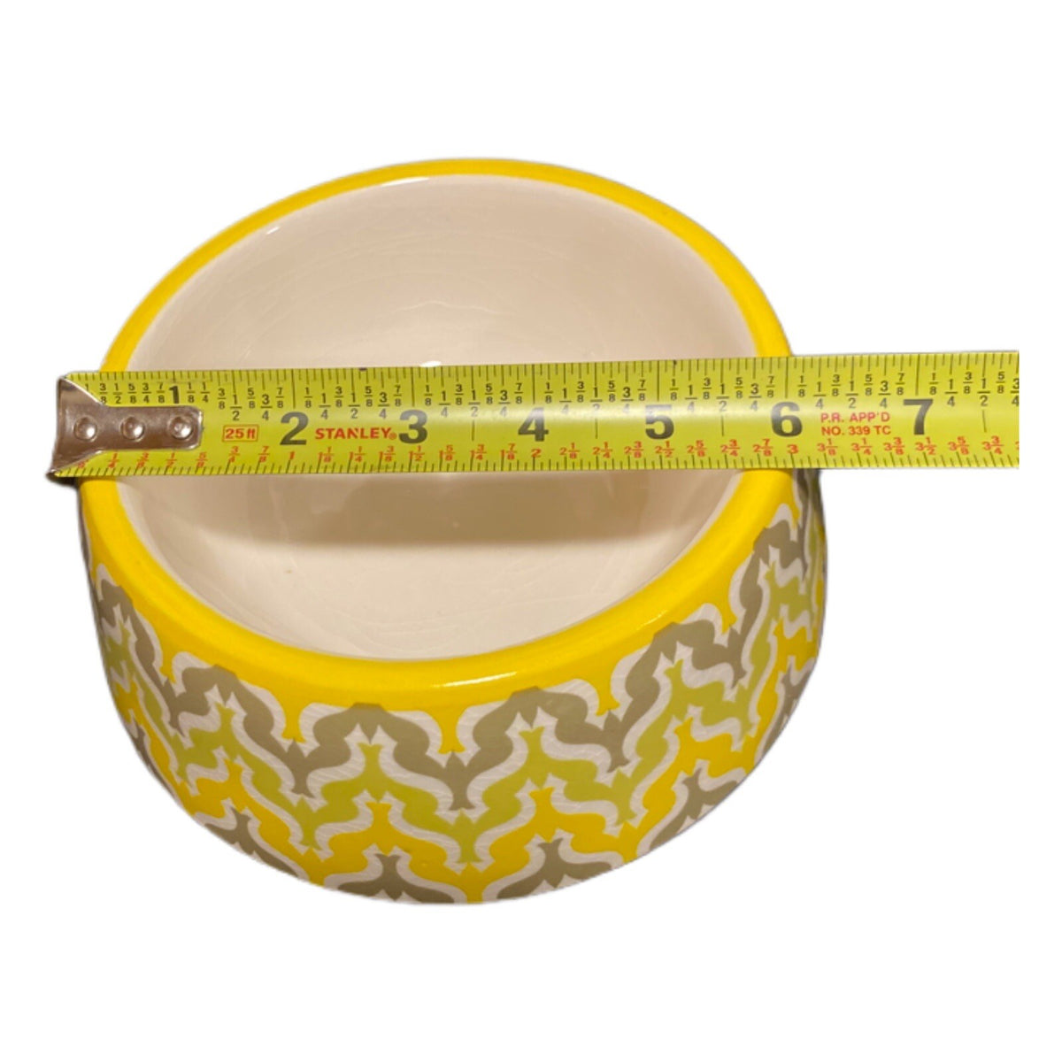 Dog Cat Food Bowl AIMEE WILDER Ceramic Anthropologie Pet Water Dish Bird Yellow