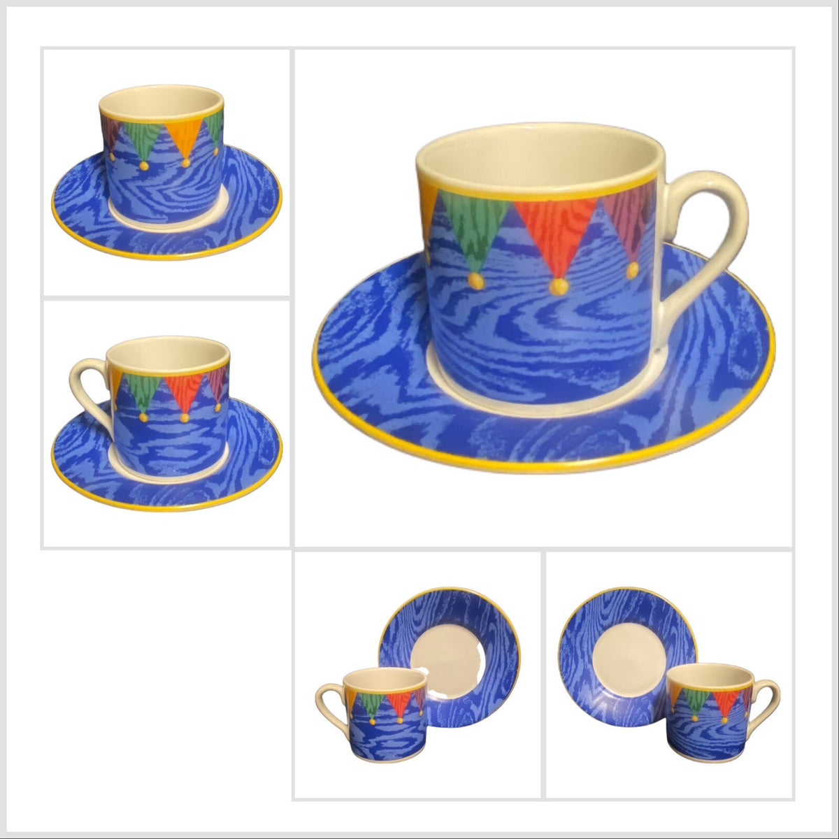 Riviera Van Beers Kiva 4-Cups & Saucers Signature Housewares Espresso Demitasse