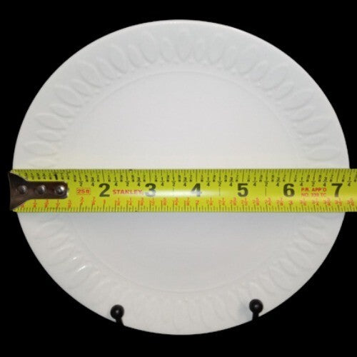 Gibson Designs WHITE DIAMONDS 1-Salad Plate 7 ¼” D White Embossed Oval Design