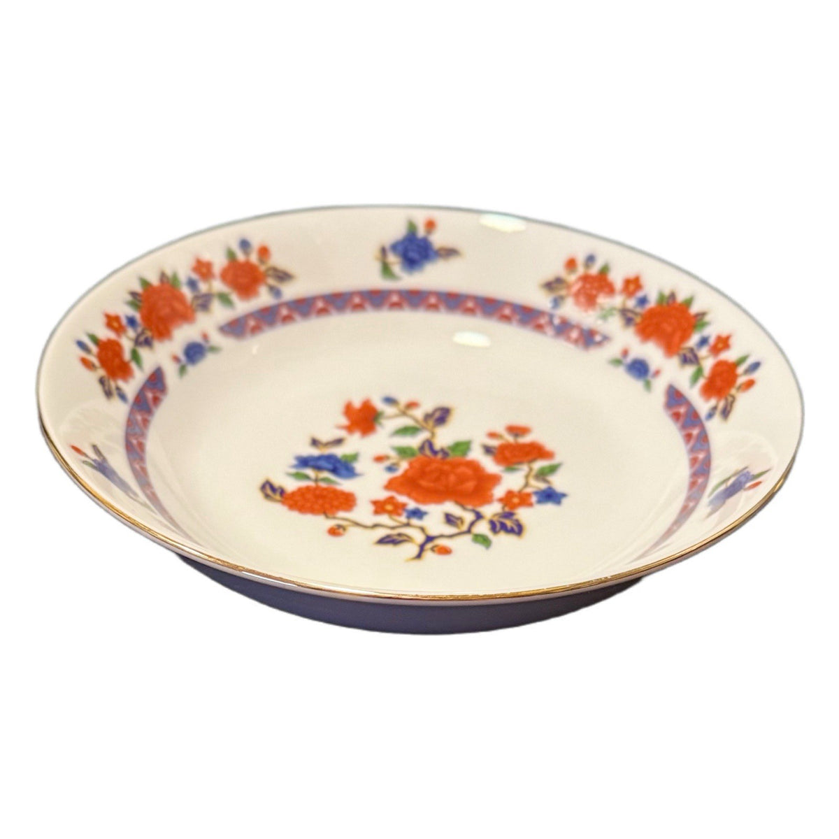 2 CROWN MING OLD IMARI Soup Bowls 7.5” Jian Shiang Fine China – Faded Gold Trim